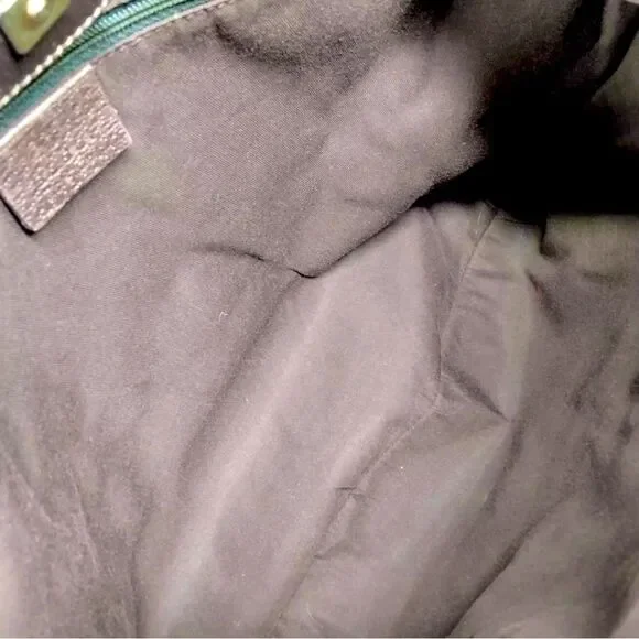 GUCCI Abbey Monogram Oversized Tan Canvas & Brown Leather Crossbody Shoulder Bag - Picture 8 of 17